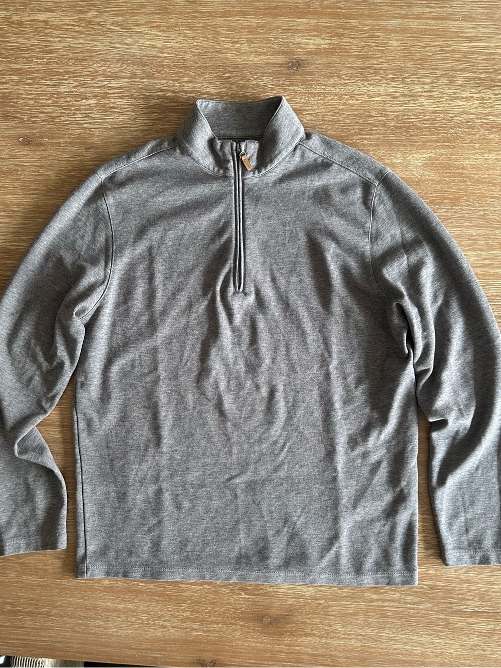 Mizzen+Main Men's Gray Quarter-Zip Cotton Sweater